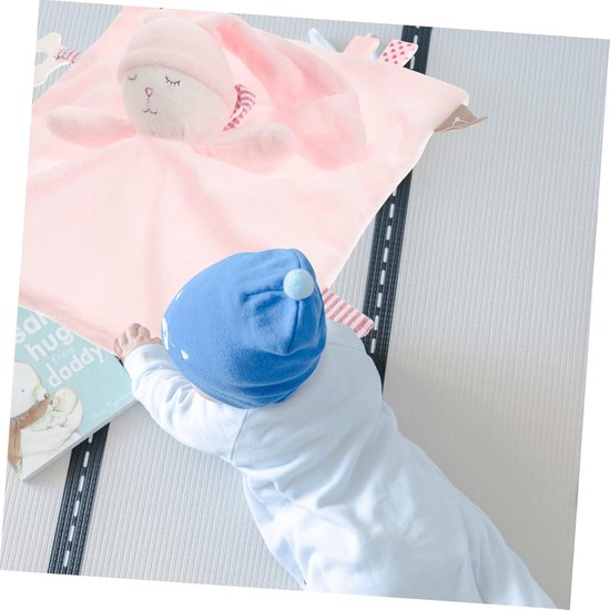 Knuffeldoekje met Konijn - Veiligheidsdeken Speelgoed - Baby Kalmeren - Stimuleert Sensorische Ervaring - 26 x 26 cm - Roze — afbeelding 3
