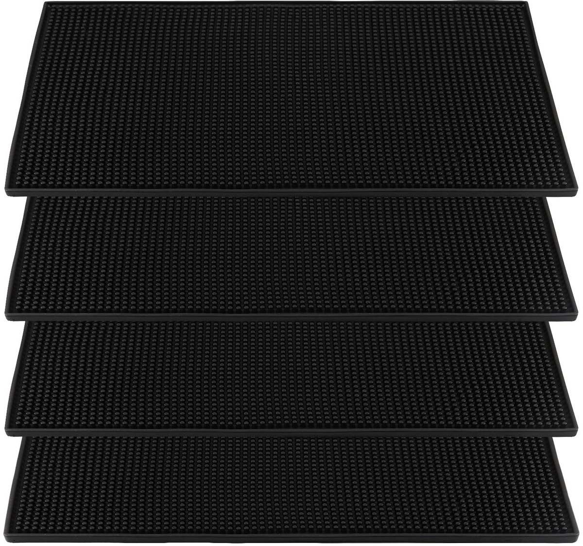 Cosensi- Barmat Antislip - 4 Stuks - 15 x 30 cm - Siliconen - Afdruipmat - Vuilafstotend - Duurzaam Design - Tafelmat