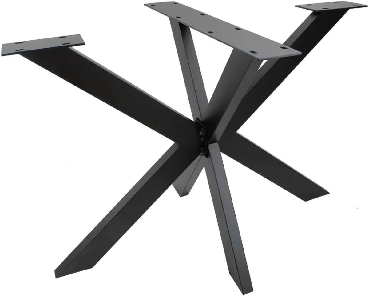 Tafelonderstel Spider - Meubelpoten Metaal - DIY Tafelproject - Verstelbare Poten - 71x68x120cm - Zwart