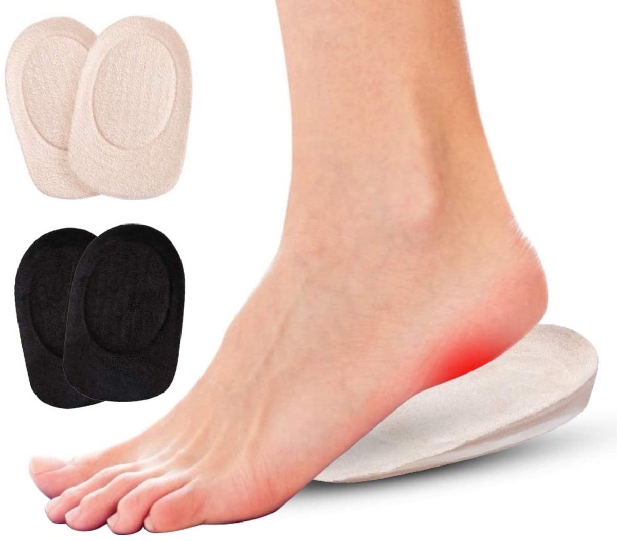 Dailygoods - Dailygoody - Hielkussens - Gel-inserts Tegen Plantaire Fasciitis - Schokabsorberend - Hielbescherming - Comfortabel - Voor Vrouwen - Siliconen Hielkus..