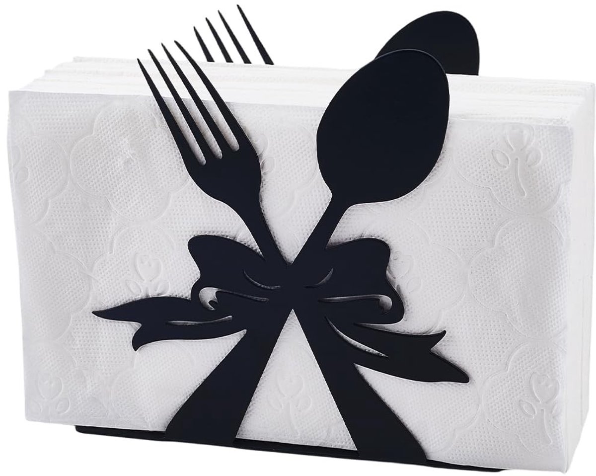 Dailygoods - Metalen Servethouder Zwart voor Tafel en Keuken