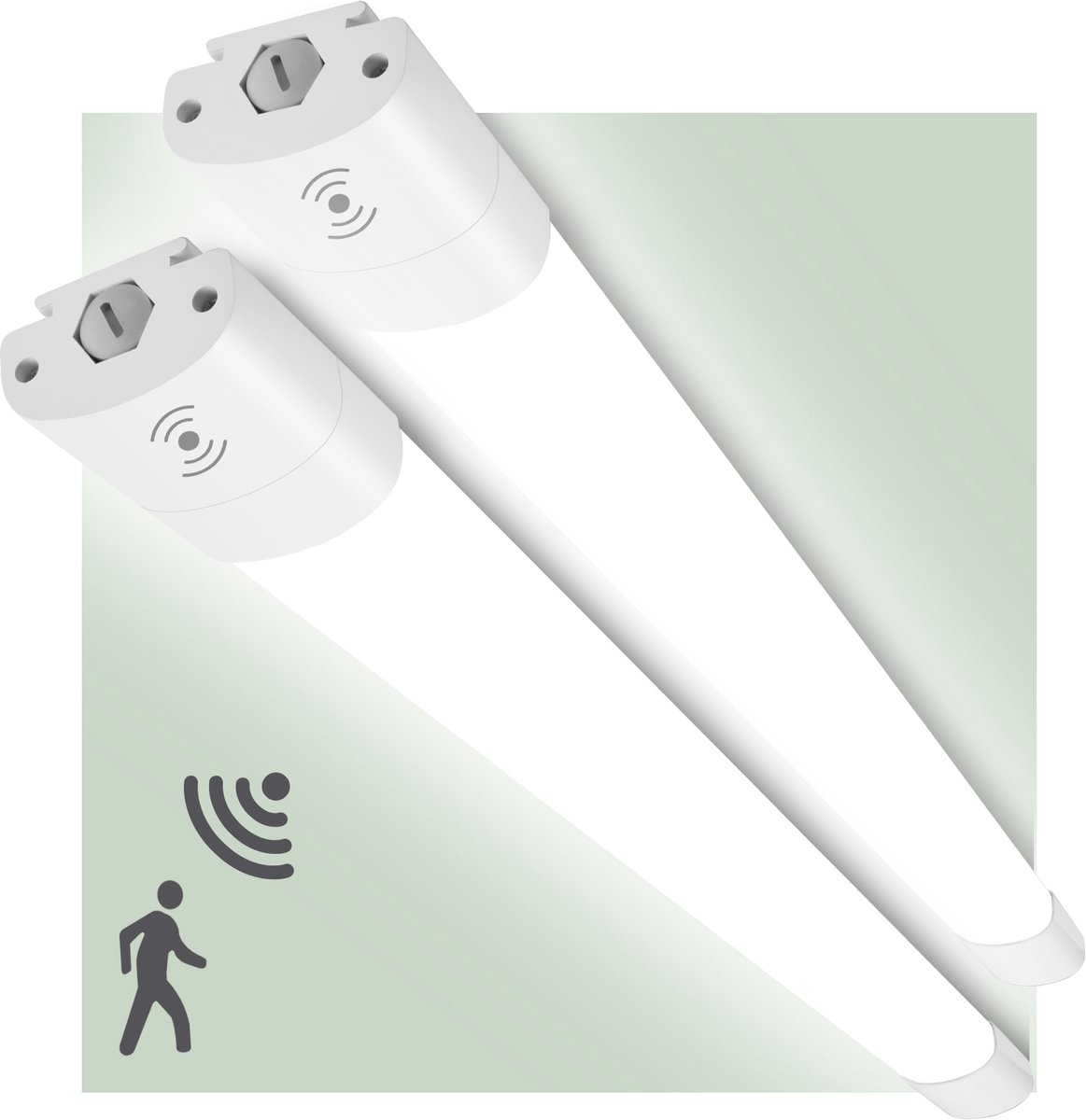Oraymin 2x LED Balklamp met Sensor 150CM - 45W - 4950LM - IP66 Waterdicht - Koppelbaar Wit