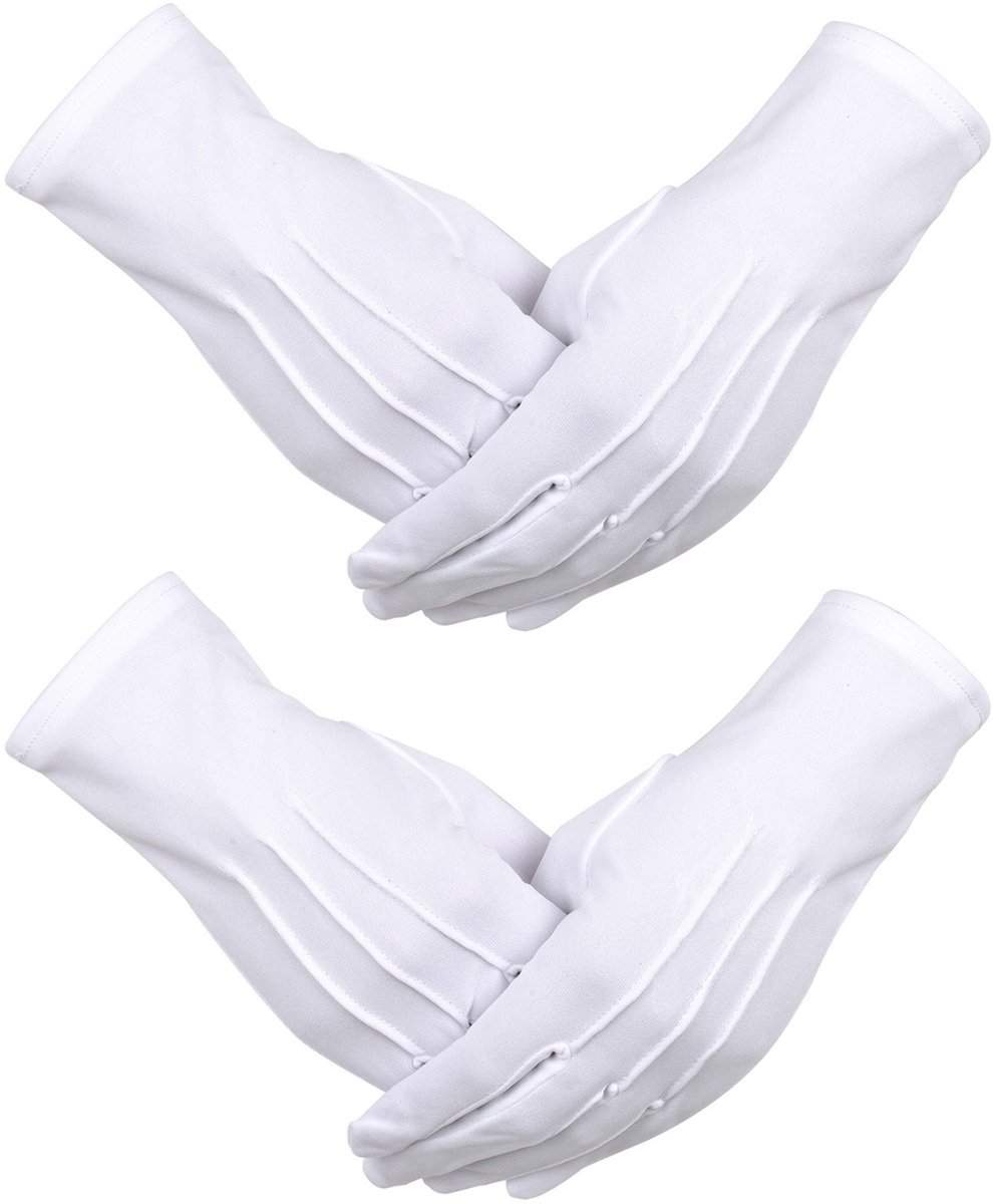 Dailygoods - Formele Katoenen Handschoenen - Elegante Paradehandschoenen - Witte Kleur - Geschikt voor Heren en Dames - Perfect voor Ceremonies en Fee