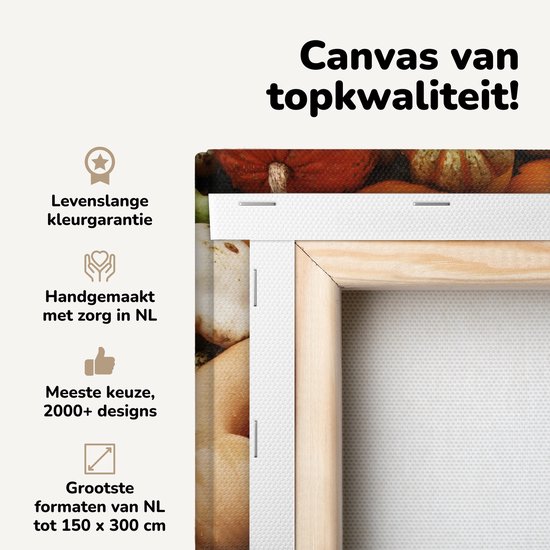 Dos d'une toile avec cadre en bois et agrafes, avec texte sur la qualité.