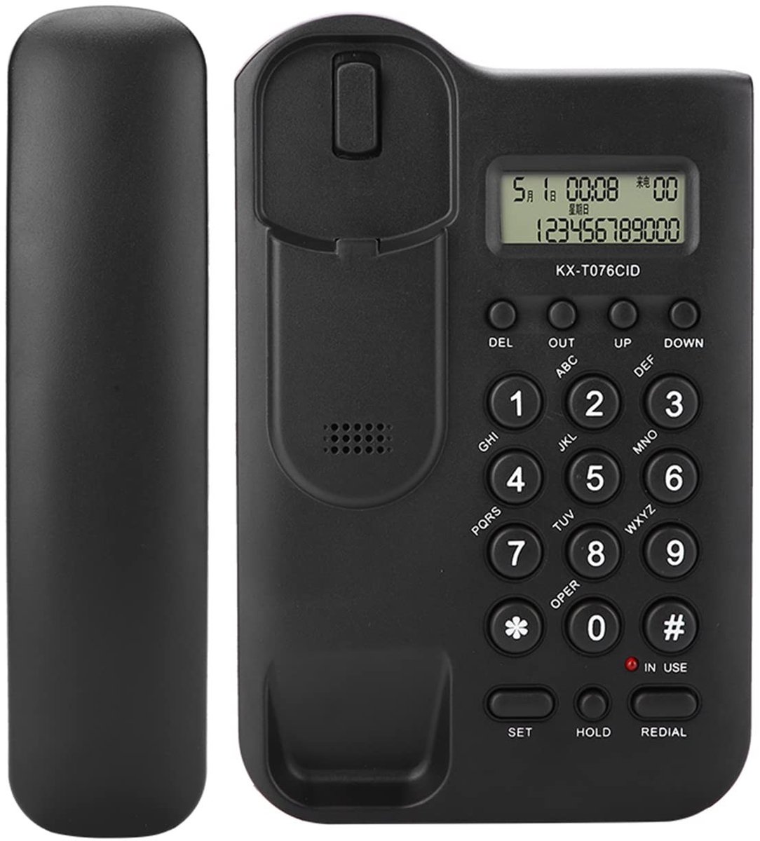 Dailygoods - Dailygoody - Vaste Telefoon - Deskphone met Wandmontage - Zwart - Communicatie - Eenvoudige Installatie - Geschikt voor Thuisgebruik