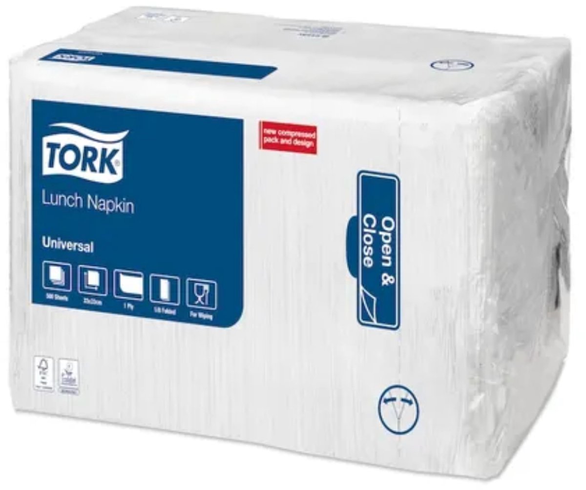 Tork 509308 lunchservet universal wit 32,5x32,5 cm 1-laags 4000 stuks (509308)