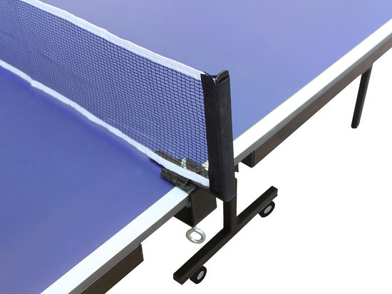Vente-unique Opvouwbare blauwe tafeltennistafel op wieltjes voor buiten met accessoires - L274 x B152.5 x H76 cm - JORDIE van Vente-unique — afbeelding 4