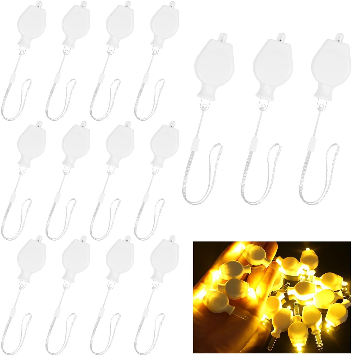 Dailygoods - Dailygoody - LED-ballonverlichting - Feestverlichting - Decoratie voor bruiloft - Warm wit - LED-lantaarnverlichting - Geschikt voor Halloween en kers...