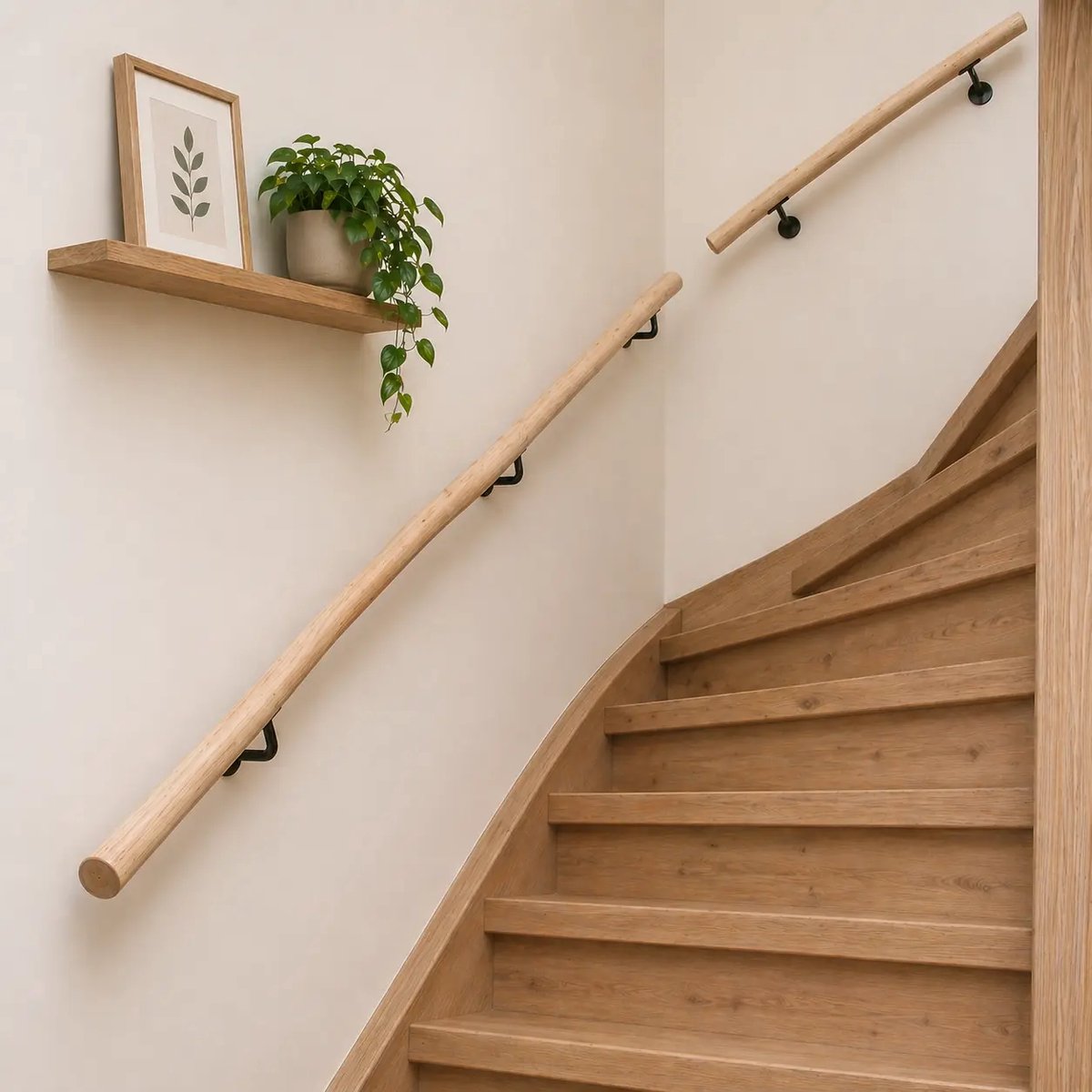 Boomstam Trapleuning Esper | Naturel | 100cm | Bijbehorende beugels beschikbaar | Berkenhout