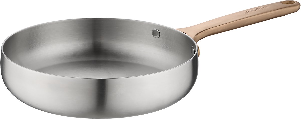 BergHOFF Home Koekenpan Ø 24 cm – RVS Braadpan – PFAS-Vrije Bakpan – Geschikt voor Inductie, Gas, Elektrisch en Keramisch – Ovenbestendige tot 250 °C en Vaatwasserbestendige Pan – Warm Blush