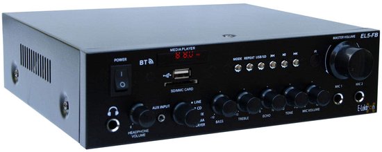 E-Lektron EL5-FB - Stereo versterker - Met Bluetooth en karaokefunctie - USB en SD mediaspeler — afbeelding 2