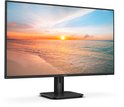 Zwarte Philips monitor met een zonsondergang aan zee op het scherm, en een vierkante voet.