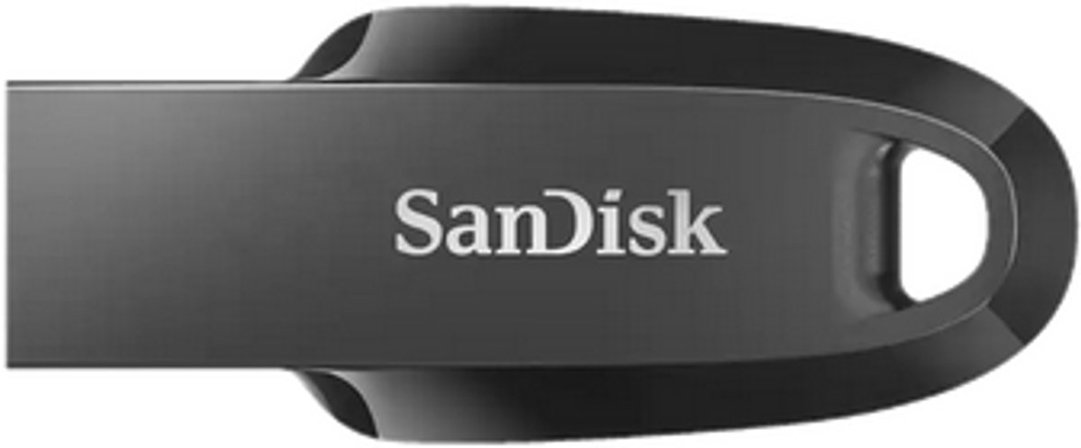 SanDisk Ultra Curve - USB Stick - 128GB - USB3.2/3.0 - Type-A - 100 MB/s - Zwart