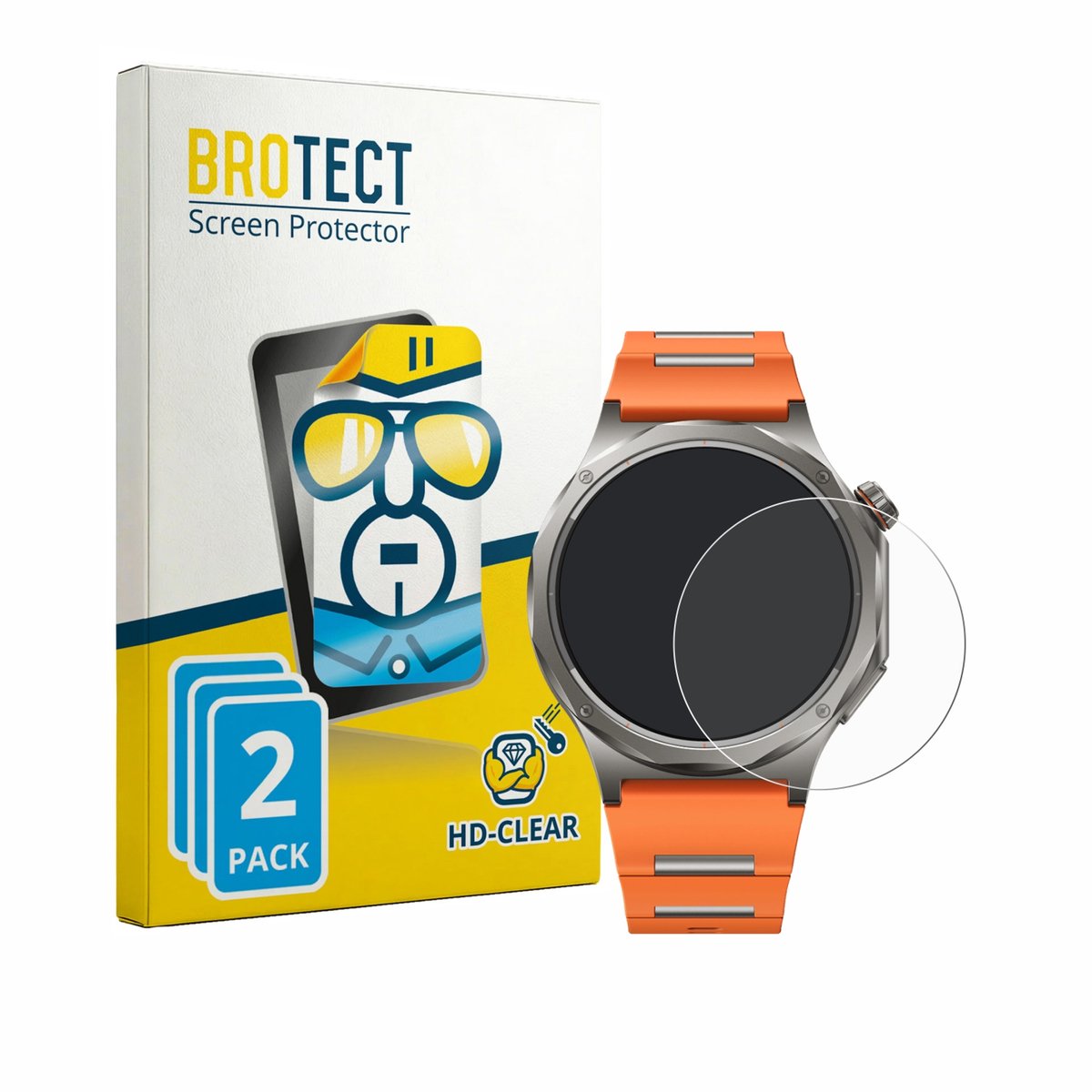 BROTECT - Screenprotector voor Oppo Watch X3 - Folie Beschermfolie transparant 2 Stuks