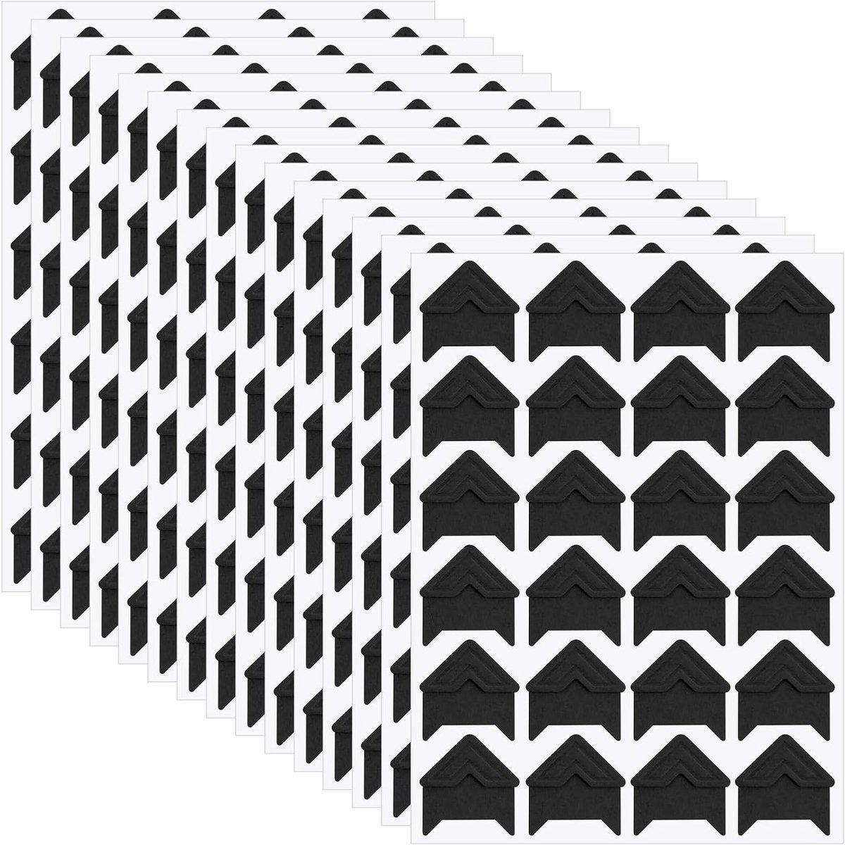 360 Stuks Zuurvrije Fotohoeken - Zelfklevende Fotohoek Stickers voor Scrapbooks, Fotoalbums en Dagboeken (Zwart)