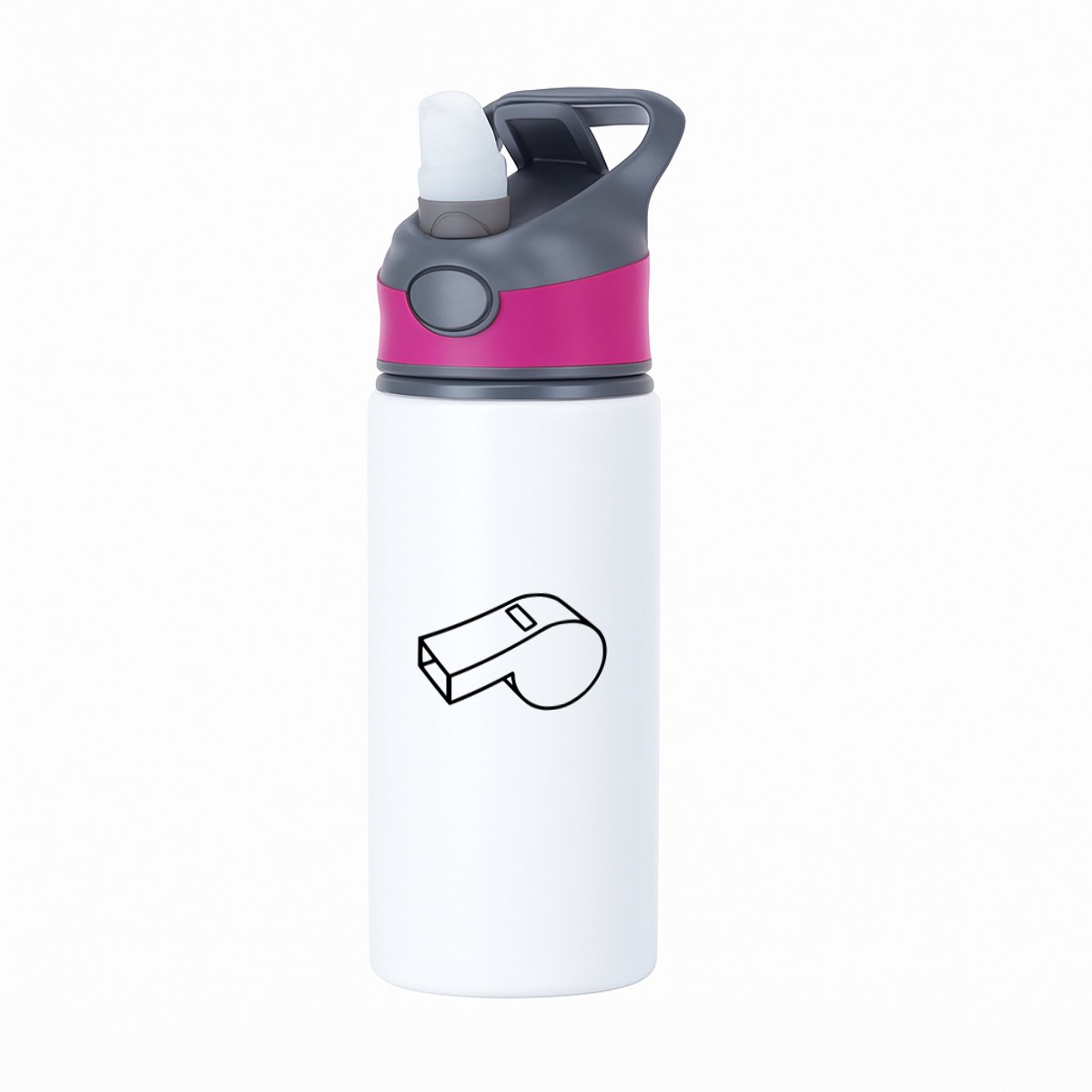 Hacebo® - Scheidsrechter waterfles met rietje roze - Voetbal - beste scheidsrechter - scheidsrechters fluitje - water fles - 650ML