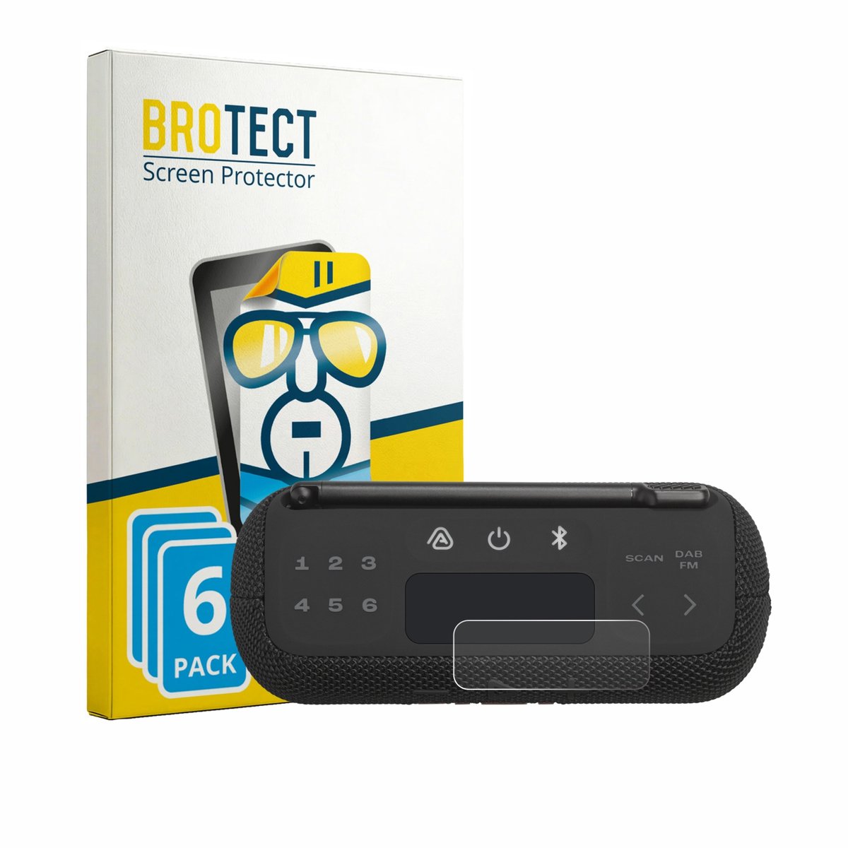 BROTECT - Screenprotector voor JBL Tuner 3 - Folie Beschermfolie transparant 6 Stuks