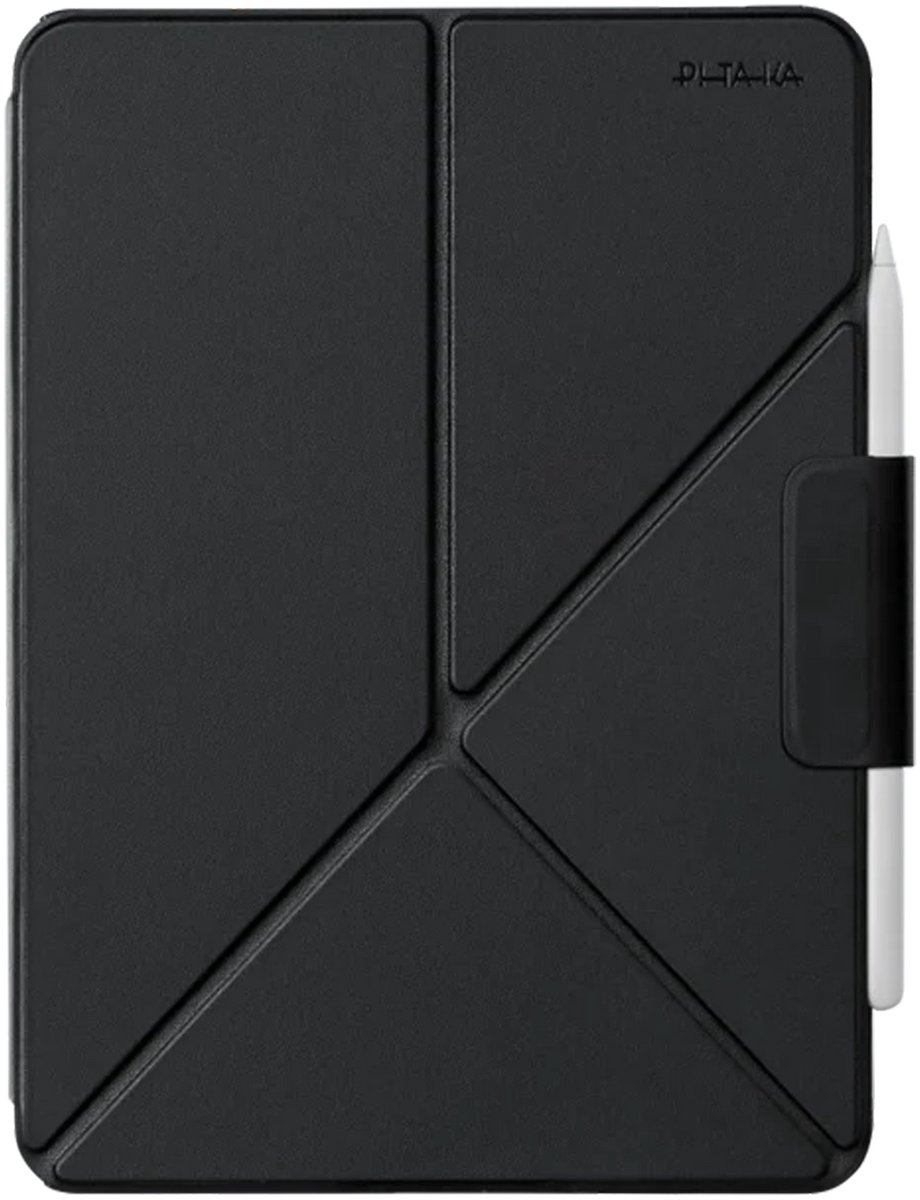 Pitaka MagEZ Folio hoesje 2 iPad (10th gen/A16) – Ultralicht en ultradun ontwerp – Magnetische Apple Pencil houder – Premium PU-leer voor uitstekende bescherming - Zwart