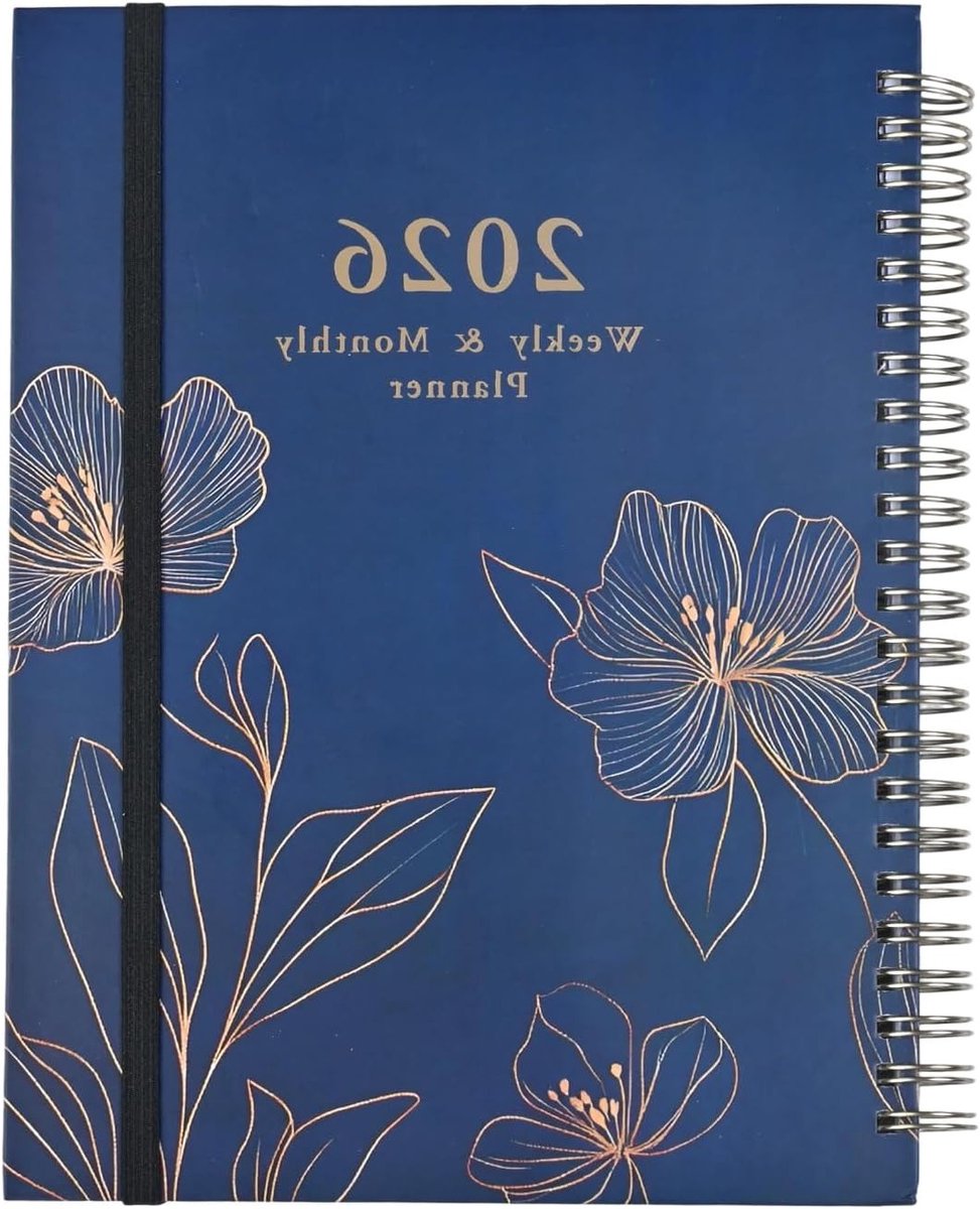 Praktische A5 Kalender 2026 met Spiral Binding en Tabs voor Wekelijkse Planning, 1 Week op 2 Pagina's, Ideaal voor Organisatie en Notities