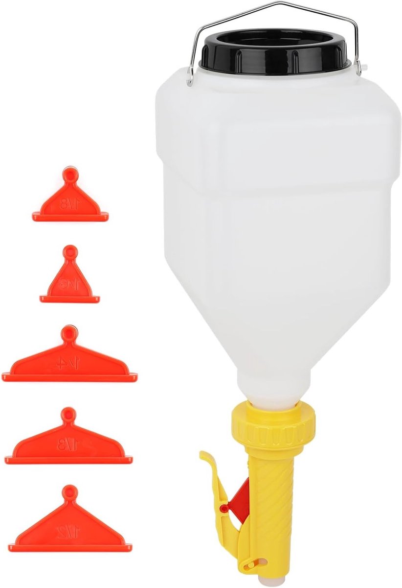 Grote Sauce Dispenser van 5,5L met 5 Verstelbare Tuiten voor Ketchup, Mosterd en Sauzen - Ideaal voor Restaurants en Snackbars