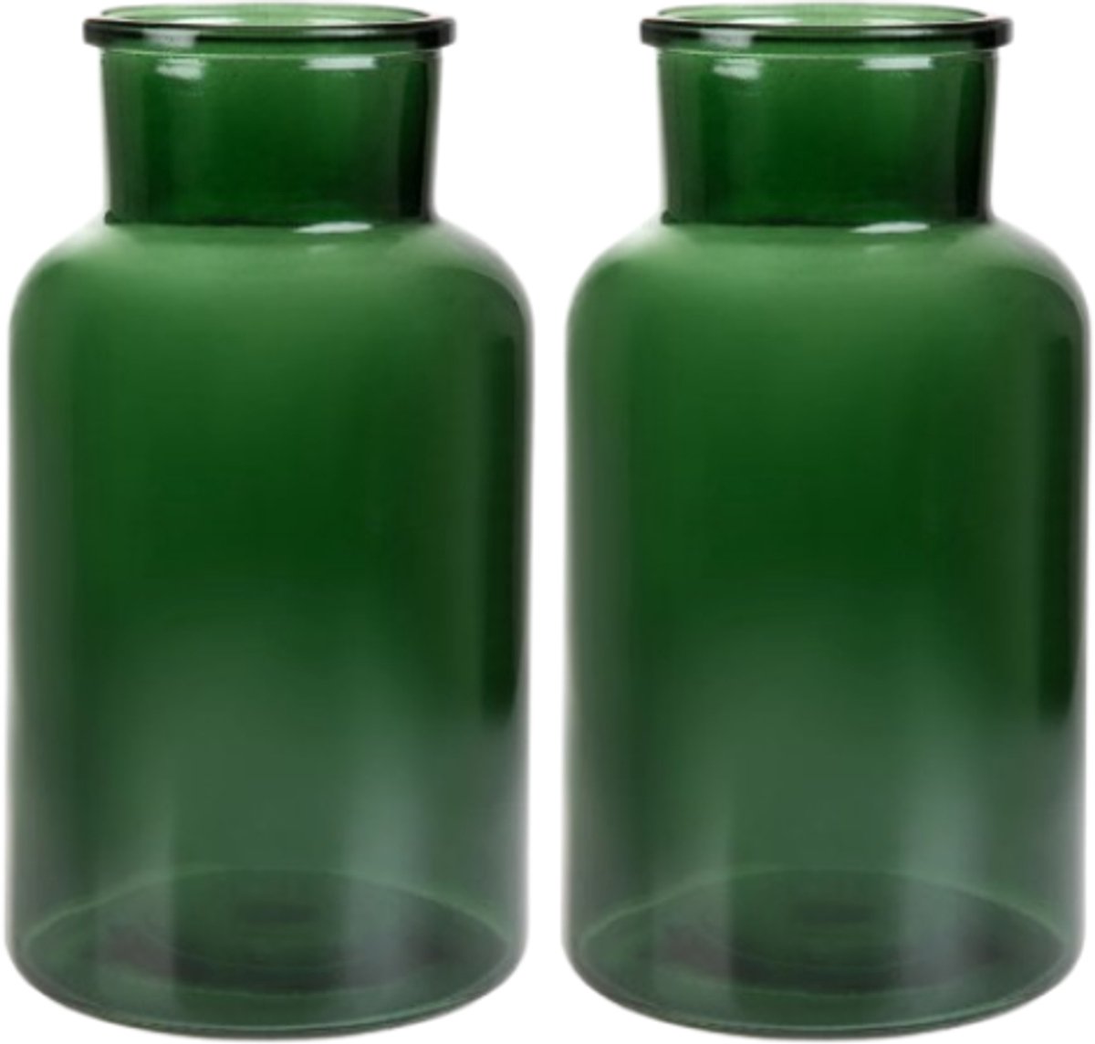 Homla - Tenno Bloemenvaas - Set van 2 - Decoratieve Vaas - Modern Design - Groot Glazen Vaas voor Droogbloemen & Boeket- Scandinavisch Interieur - Stijlvolle Woonaccessoire - Ø14.5 x 25.5 cm - Groen