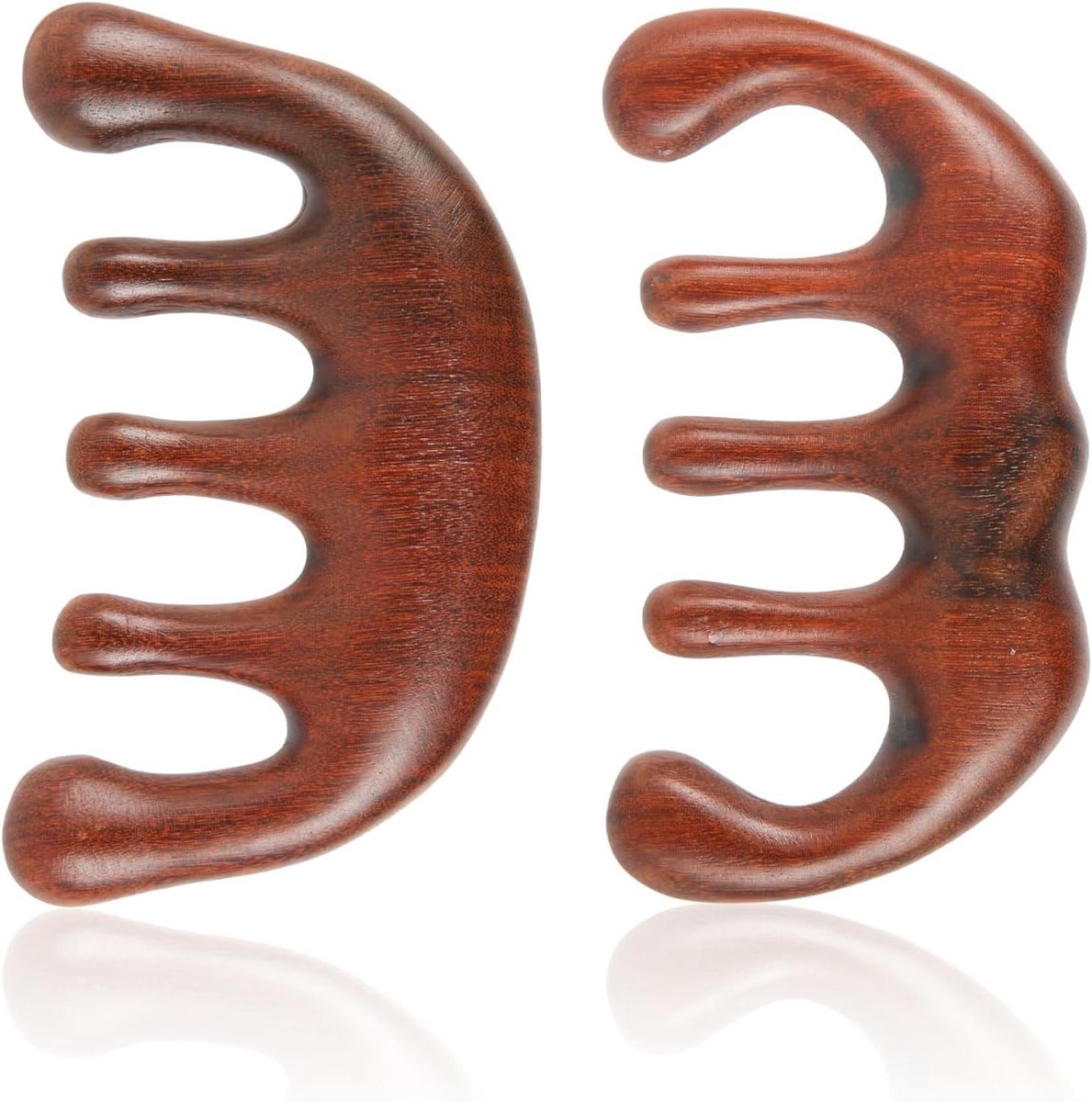 Scalp Massage Kam Set van 2, Antistatische Houten Kam voor Hoofdmassage, Gua Sha Kam voor Haargroei en Ontspanning voor Vrouwen