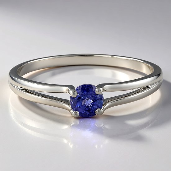 Cavill - Zilveren Ring - 925 Sterling Zilver - 0,52 Ct Ronde Tanzaniet ...