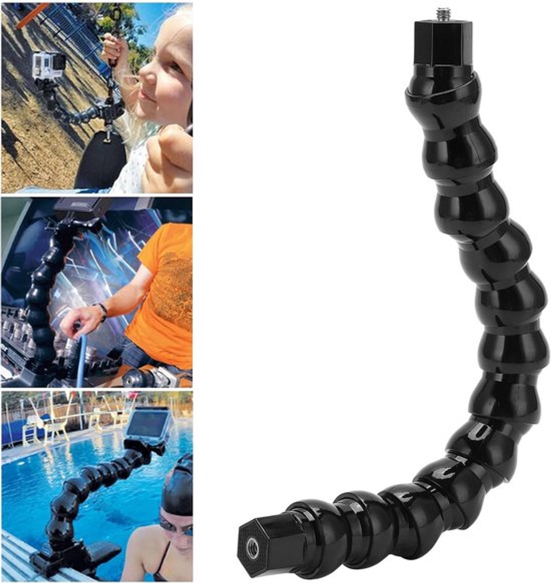 Zwanenhalsbevestiging Camera Flexarm Abs Zwart Flw 265 Flexibele Monopod Zwanenhalsbekbevestiging 1 4 Inch Schroefgaten Tot 1 4 Inch Schroef 12 Sectie