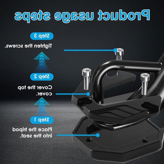 Zijstandaard Verlengingsplaat voor Motorfietsen - Versterkte Steun voor Stabiliteit en Veiligheid - Accessoires voor Scooters en Motoren — afbeelding 3