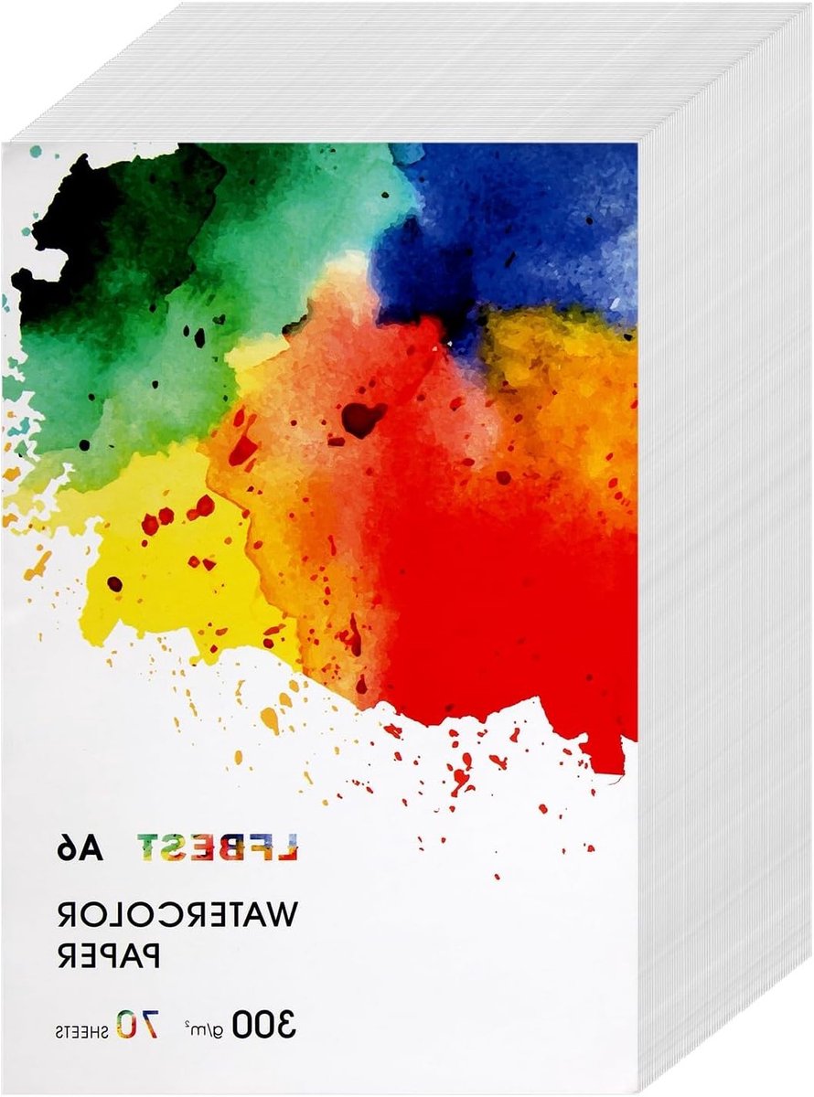 Waterverf Papier A6, 70 Vellen Wit 300 g/m², Ideaal voor Schilderen, DIY Projecten en Acrylverf