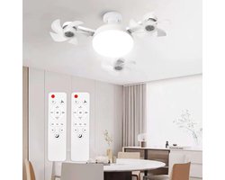 3 snelheden - Ventilatorlamp met afstandsbediening - Dimbare LED-lamp - Schroefbare plafondventilator - Eenvoudige installatie - Geschikt voor slaapkamer, keuken en werkruimtes