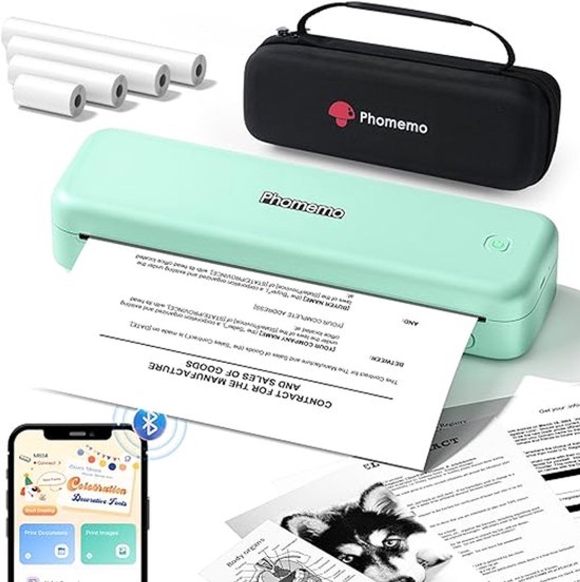 Draadloze Printer – Mobiele Printer – Thermische Printer – Portable Printer – Inkless Printer – Compact & Lichtgewicht – 2600 mAh Batterij