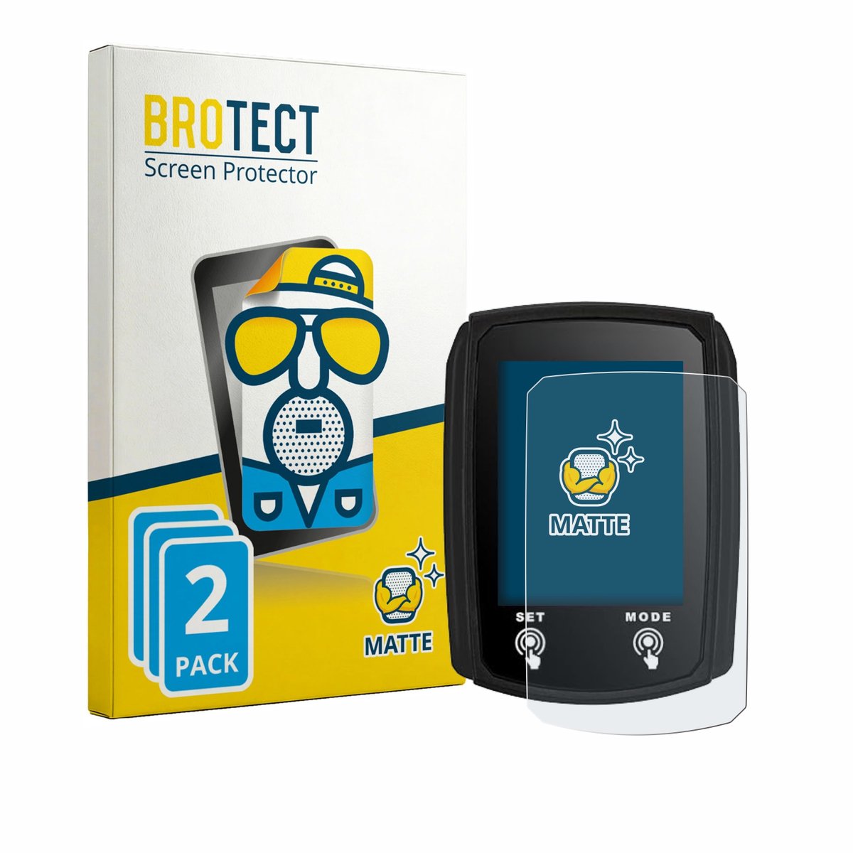 BROTECT - Screenprotector voor JZK Bike Computer - Folie Beschermfolie matte 2 Stuks
