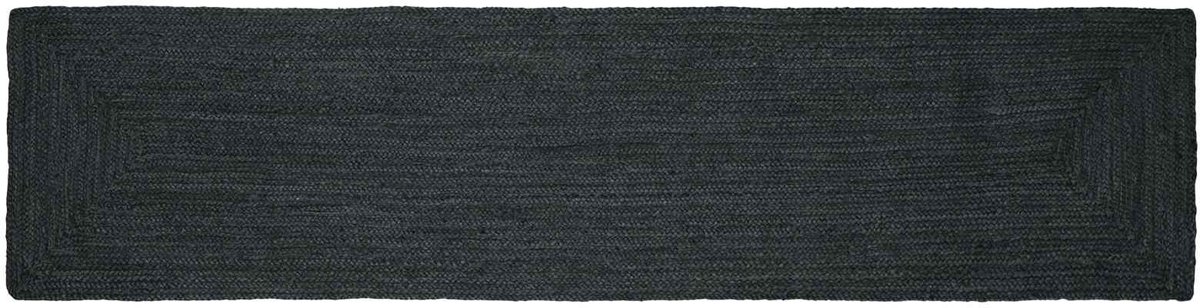 vidaXL Gebied - Tapijt - Donkergrijs - 60 - x - 200 - cm - Jute