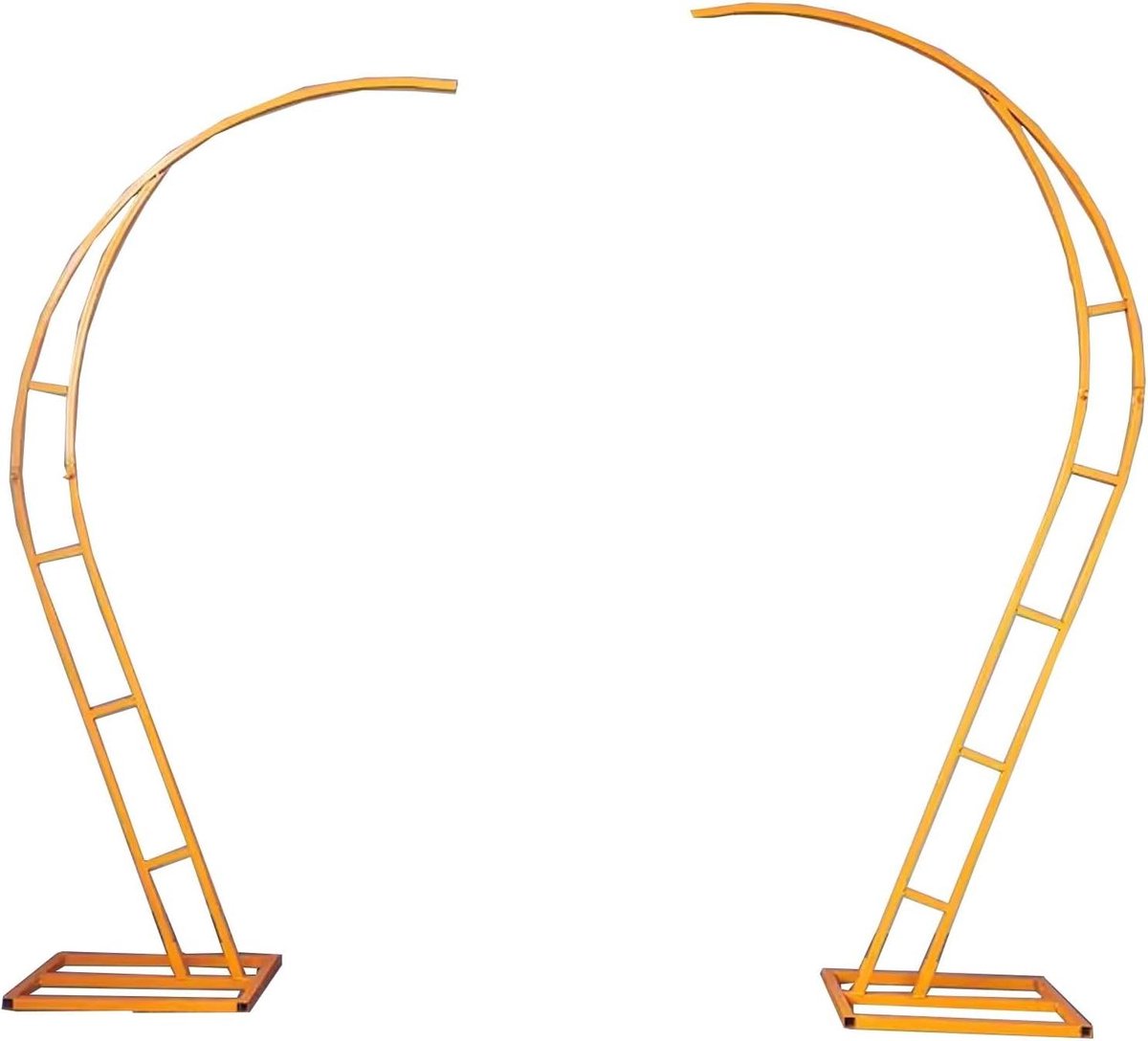 Rozenboog Metaal - Huwelijksboog Frame - Tuin Decoratie - Gevormd Gebogen Ontwerp - 230+210cm Set - Goud