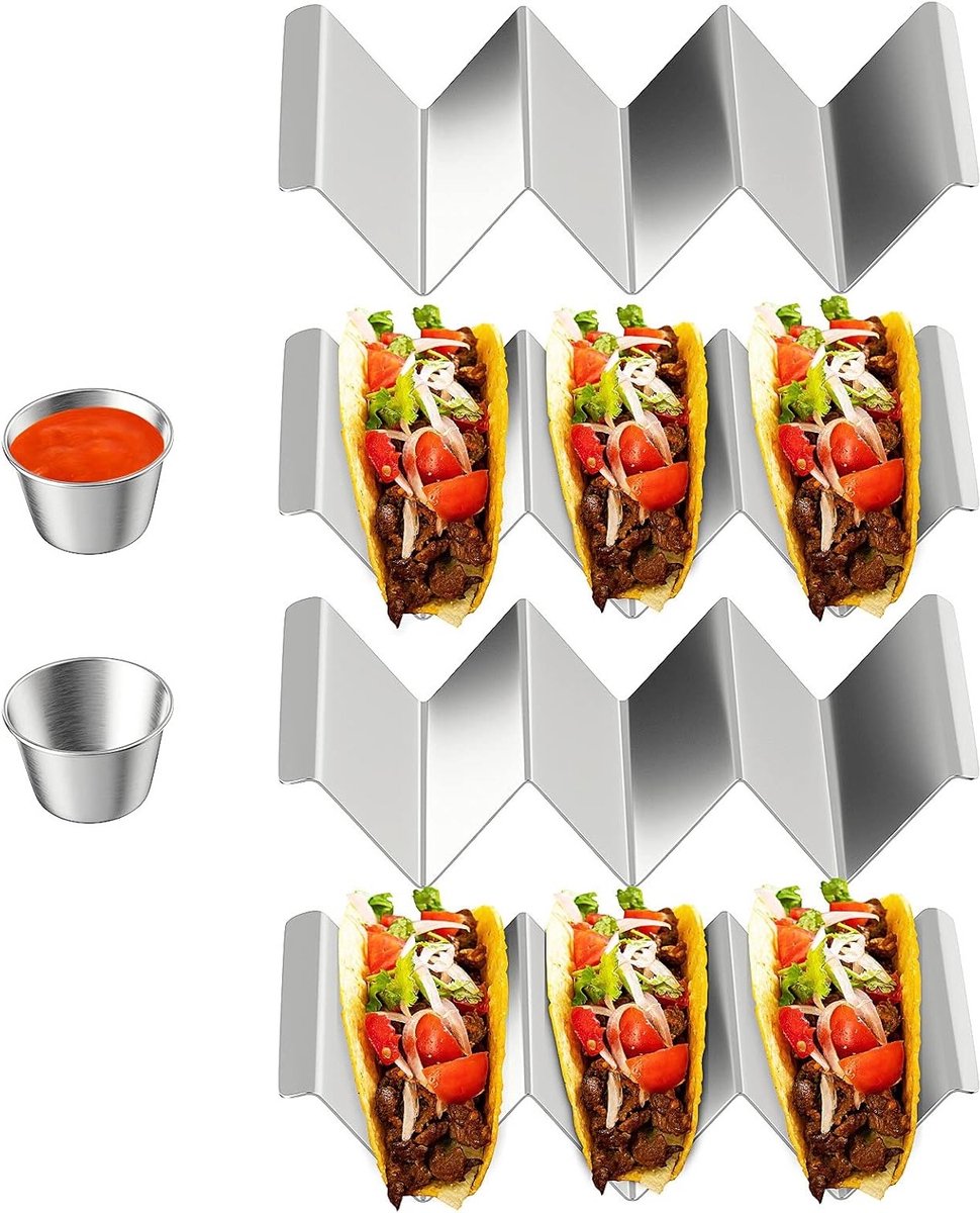 Taco Houders RVS Set van 4 - Rechtopstaand en Vaatwasmachinebestendig