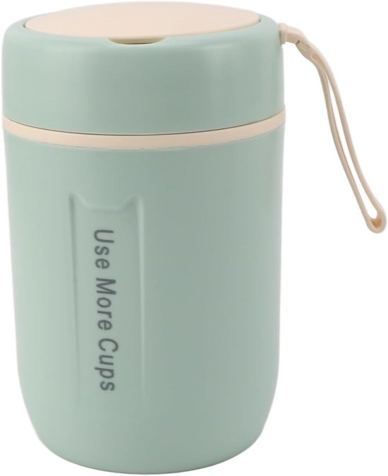 Geïsoleerde Voedselpot - Soepbeker Thermosbeker - Warme Maaltijd Meenemen - Lekvrij Veiligheidsdeksel - 600 ml - Groen — afbeelding 5