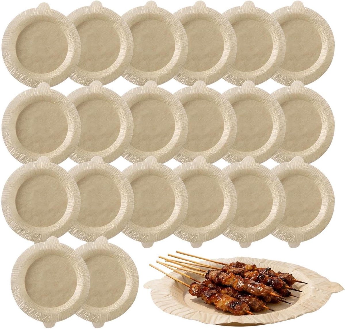 Airfryer Vellen Bakpapier Rond Gemakkelijk Koken Anti-aanbaklaag 24 cm 20-pack Wit