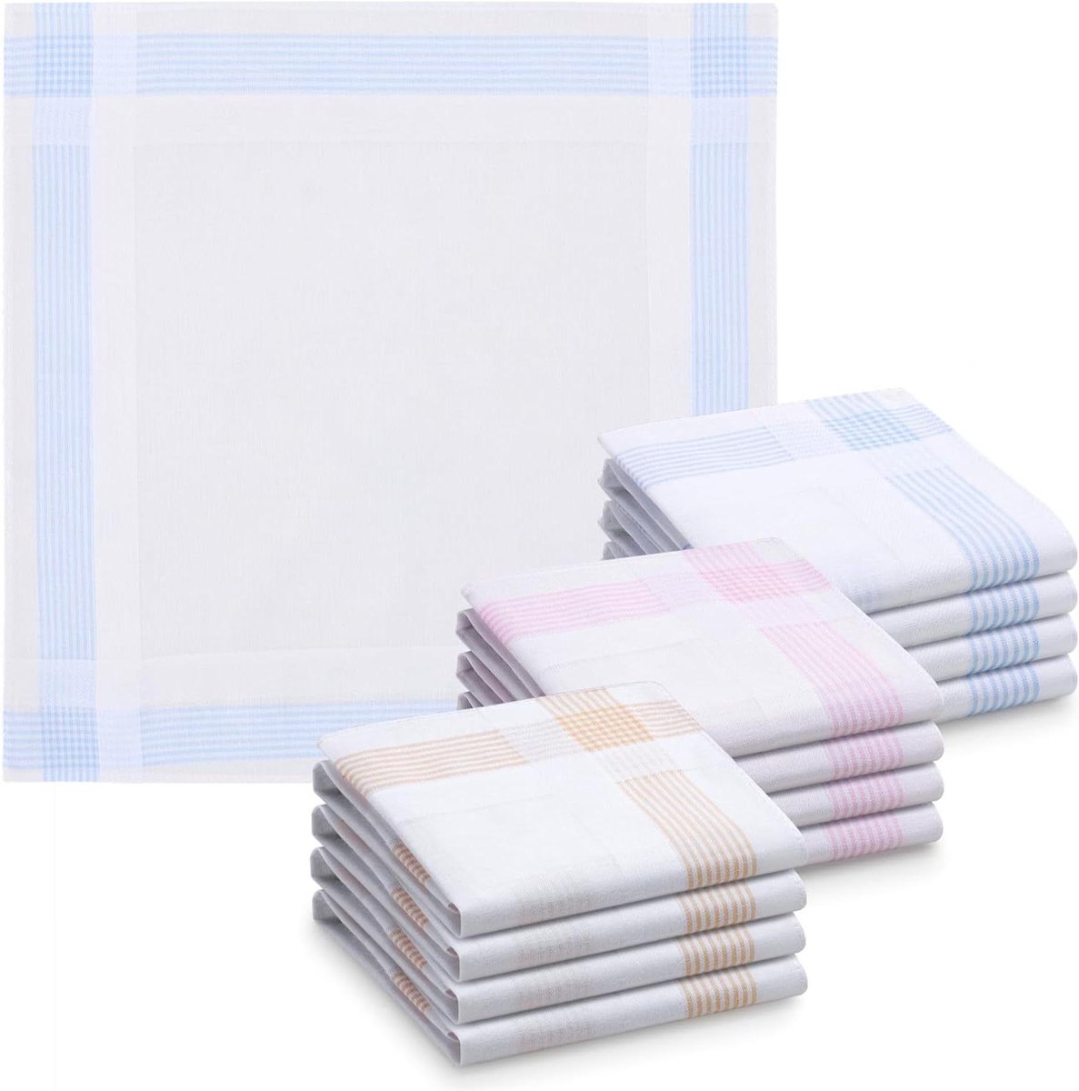 Dames Zakdoeken - Zakdoekjes Katoen - Dagelijks Gebruik - 100% Katoen - 30 x 30 cm - Diverse Kleuren