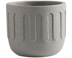 Betonnen Bloempot - Cactus Pot Plantencontainer - Woondecoratie - Industriële Stijl - 13cm x 11cm - Lichtgrijs