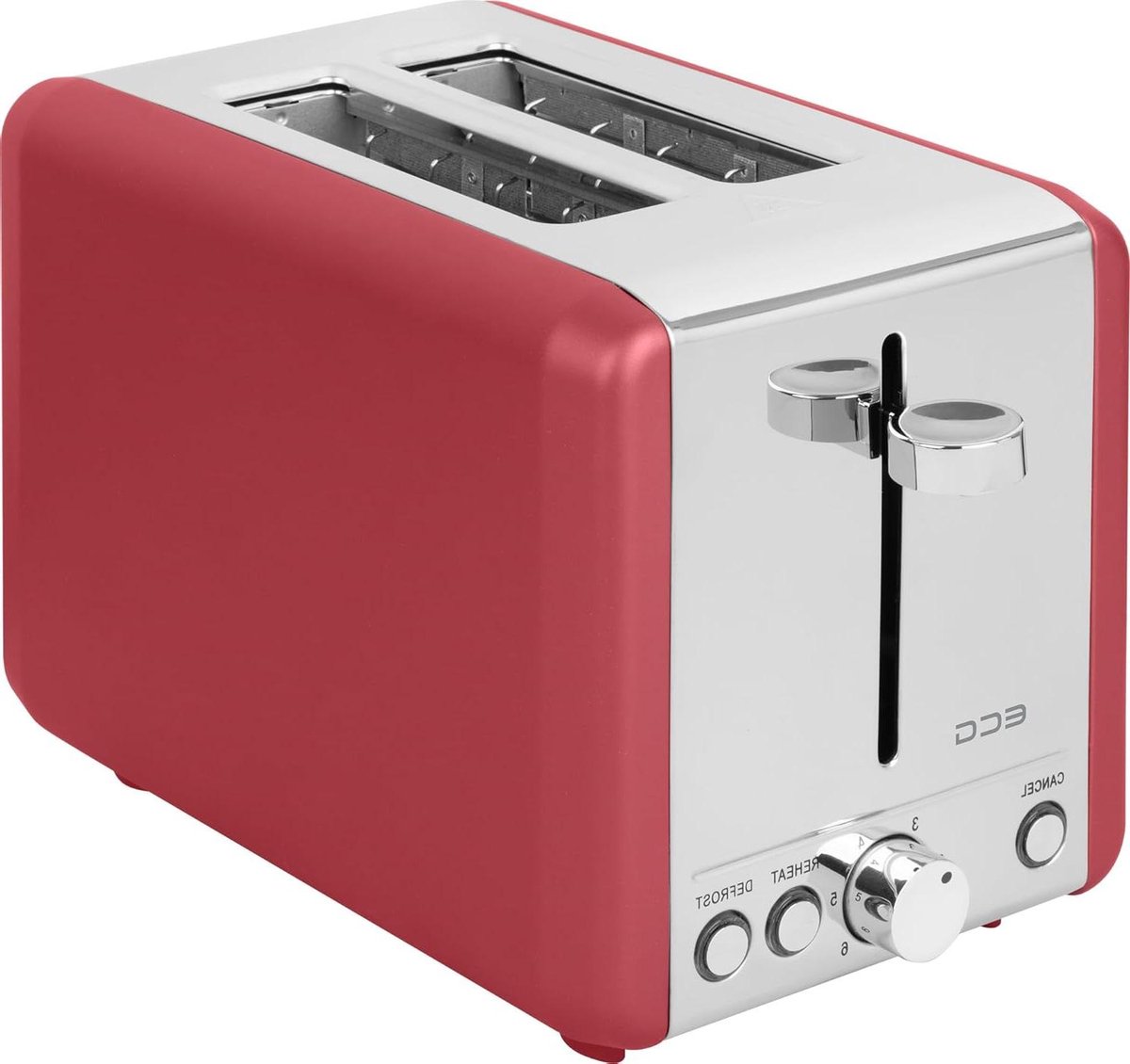 Broodrooster - Toastapparaat - Brood Roosteren - 2 Gelijkmatige Slots - 2 Sleuven - Mat Rood