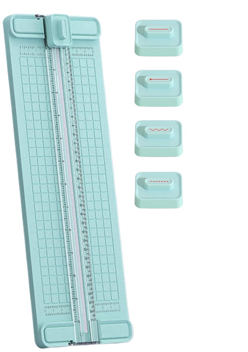Papier Snijder Schuif - Papier Snijapparaat - Kaarten Maken - Vier-in-één Systeem - 365 cm - Blauw