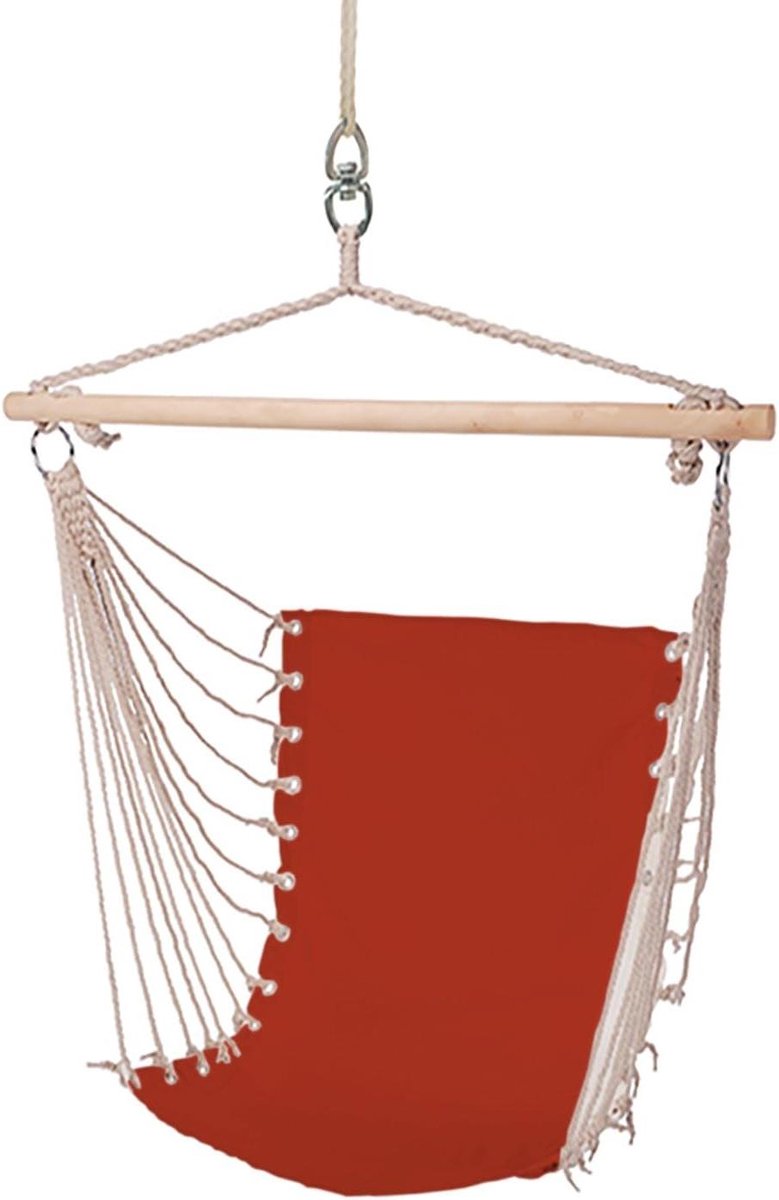 Hangstoel - Hangmat stoel schommel - Ontspannen Zitten - Duurzaam Katoen Zeildoek - 60 x 100 cm - Terracotta