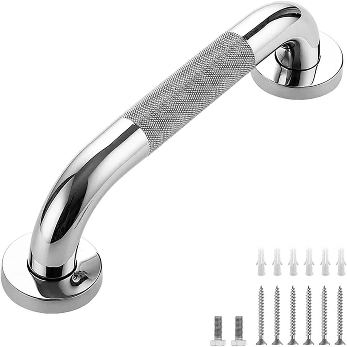 Antislip handgreep - Veiligheidshandgreep badkamer - Veilig douchen - Roestvrij staal - 30 cm - Zilver