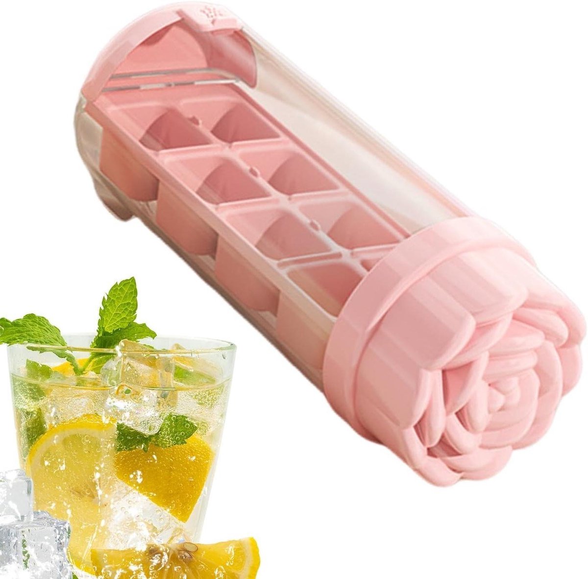 IJsblokjesvorm - Siliconen Vorm - Dranken Koelen - Elegante Bloemvorm - 8 Vakjes - Roze