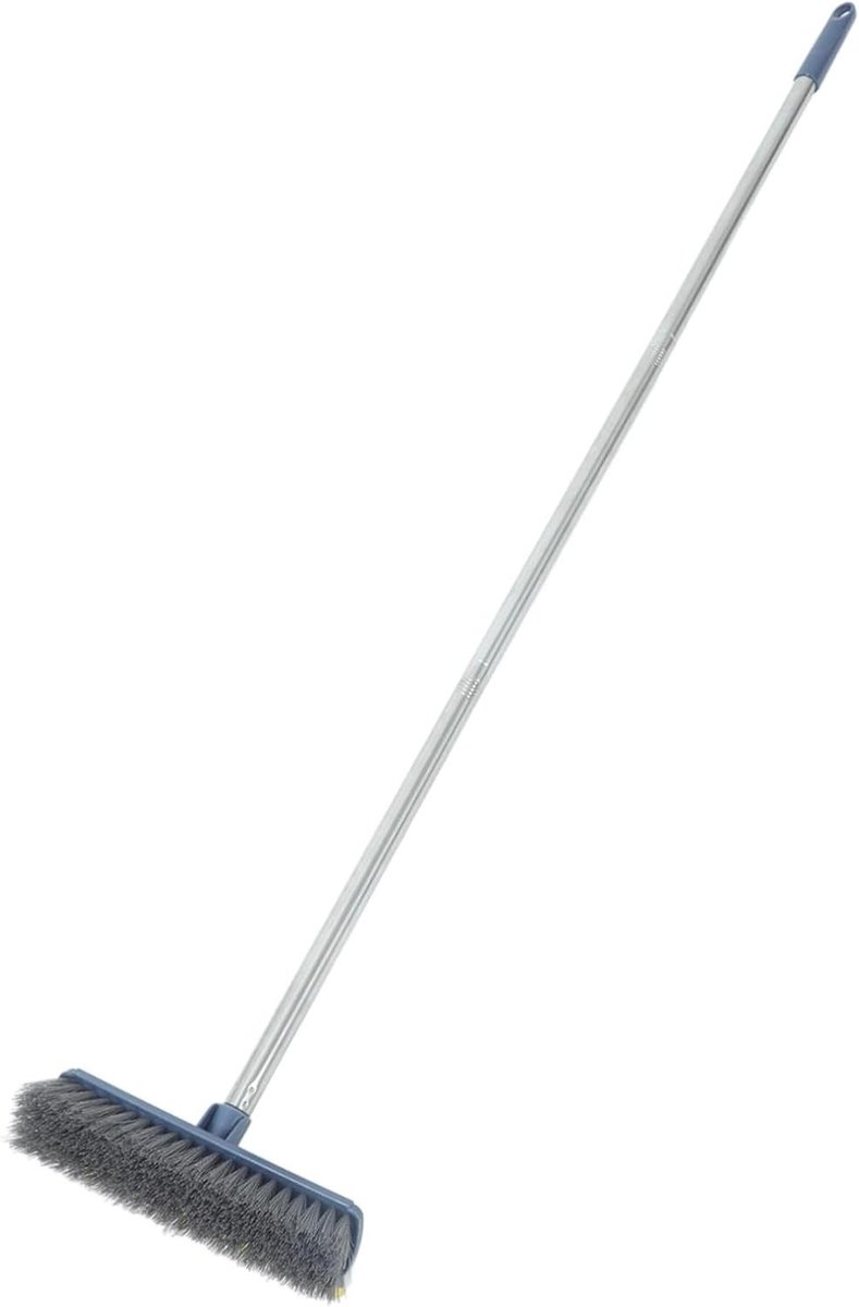 Binnenbezem - Huisbezem Schrobborstel - Voegen Reinigen - Geïntegreerde Schraper - 92 cm - Donkerblauw