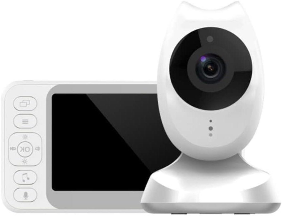 Babyfoon met Camera - Baby monitor - Baby Bewaken - 4.3 inch HD Scherm - 100 m Bereik - Wit