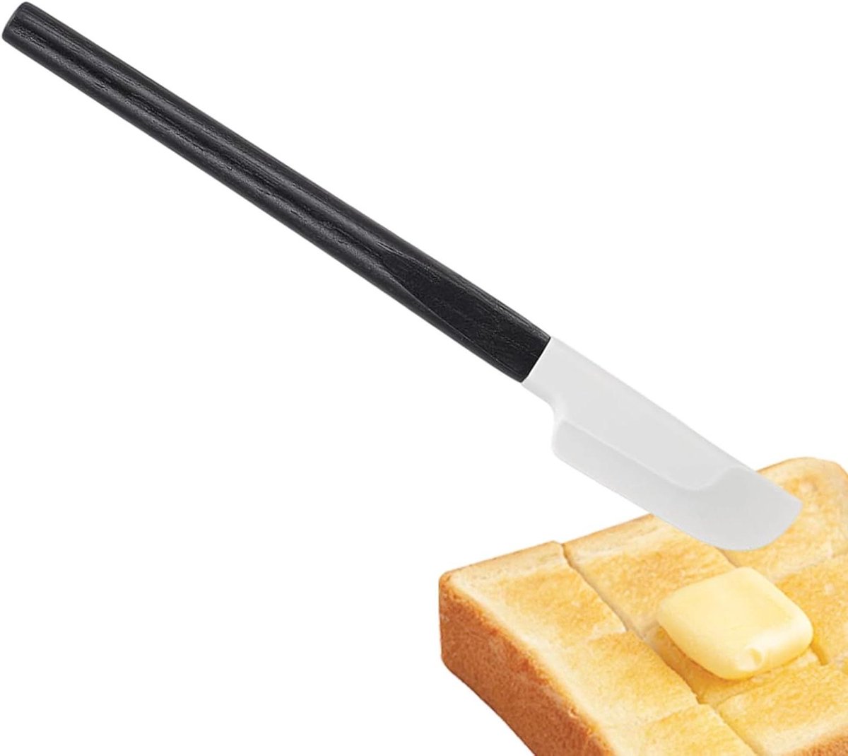 Keukenspatel Schraper - Siliconen spatel - Brood en salade - Voedselveilig hout - 23 cm - Zwart
