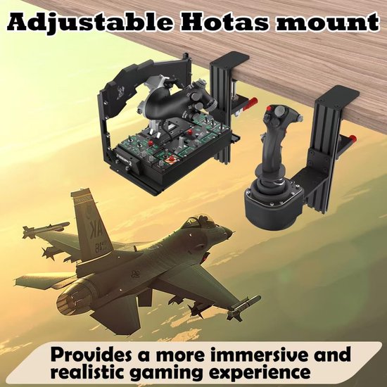 Flight Simulator Mount - Cockpit Mount Joystick - Vliegen Simuleren - Universele Compatibiliteit - Tot 18 cm Bureau Dikte - Zwart — afbeelding 5