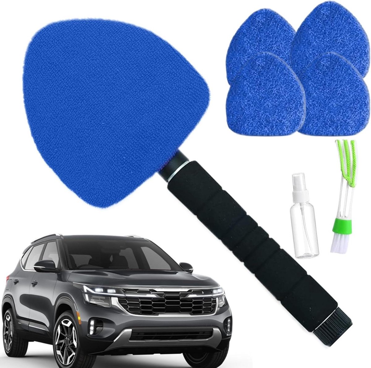 Ruitenreiniger Gereedschap - Autowasborstel Veeg - Ramen Schoonmaken - Uitschuifbare Steel - 41-57 cm - Blauw